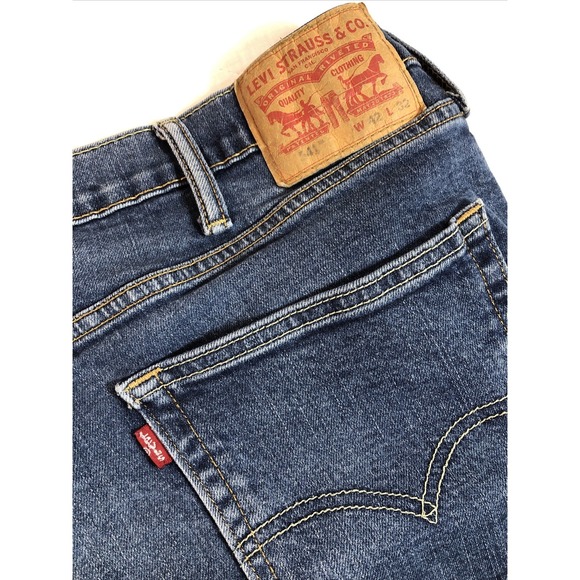 Levi's 541 Jeans Men's Size 42 X 32 Denim Blue Straight Leg High Rise (42x29) - Picture 5 of 16